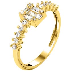 Χρυσό δαχτυλίδι Κ14 με ζιργκόν